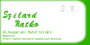 szilard matko business card