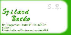 szilard matko business card